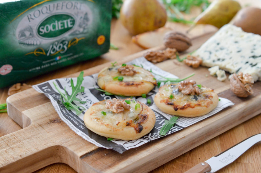 Pizzette aux poires et au roquefort Les Pépites de Noisette