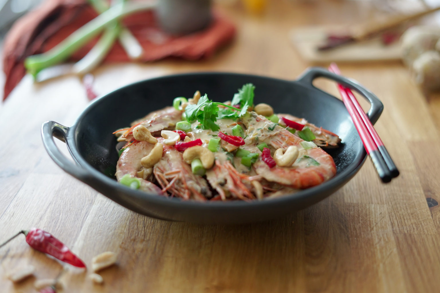 Wok De Crevettes Au Lait De Coco - Les Pépites De Noisette